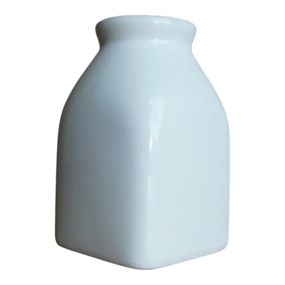 Set of 3 White Ceramic Bud Vases Minimalist Modern Farmhouse Adore Bird